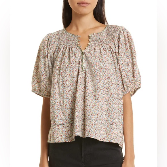 THE GREAT. Tops - THE GREAT. The Honey Floral Cotton Blouse